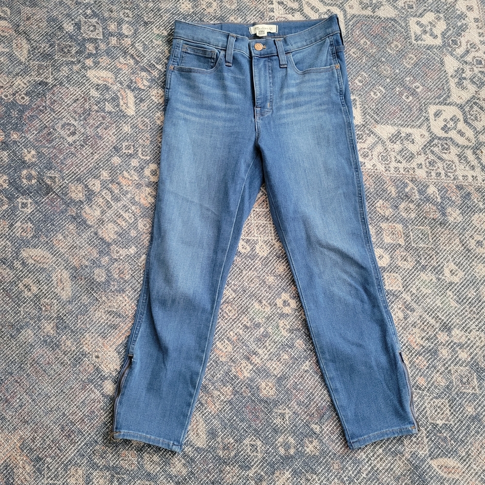 Madewell Roadtripper Jeggings 26 Petite Ankle Zip Cropped Skinny Jeans Denim 26P
